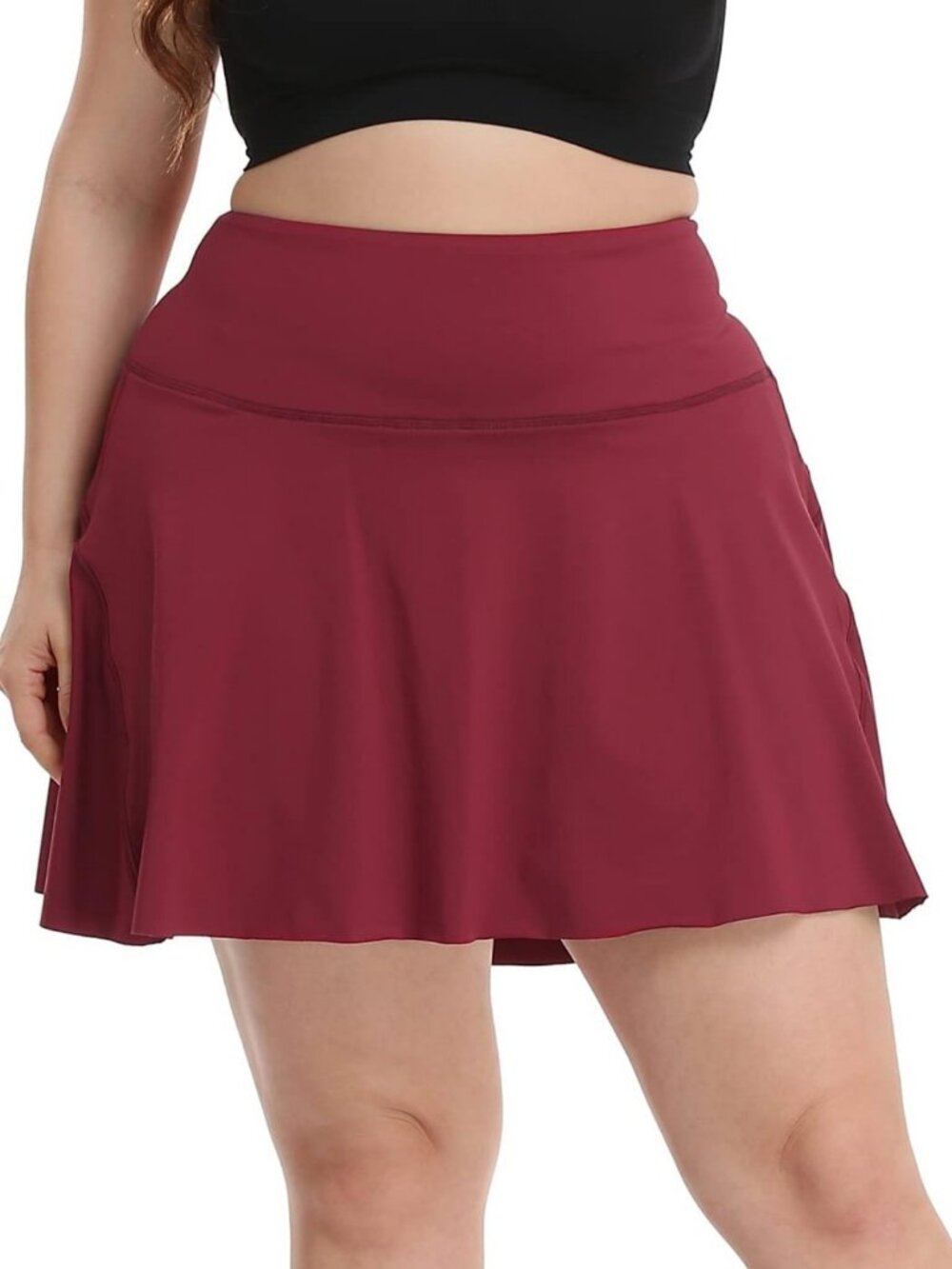 Plus Size Women's Pleated Tennis Skort | Athletic Golf Skirt with Built-in